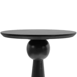 Round Black Wood Jess Accent Table
