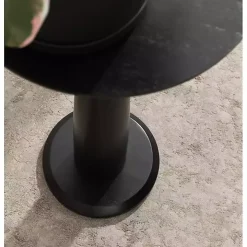Round Black Wood Jess Accent Table