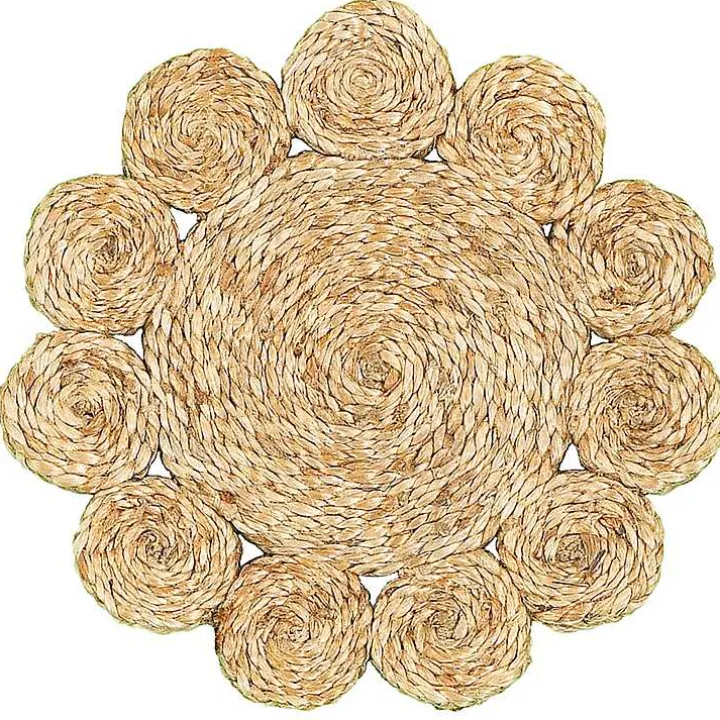 Round Braided Natural Jute Placemats, Set of 2
