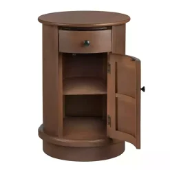 Round Brown Beckly Accent Table