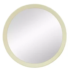 Round Cream Mango Wood Wall Mirror