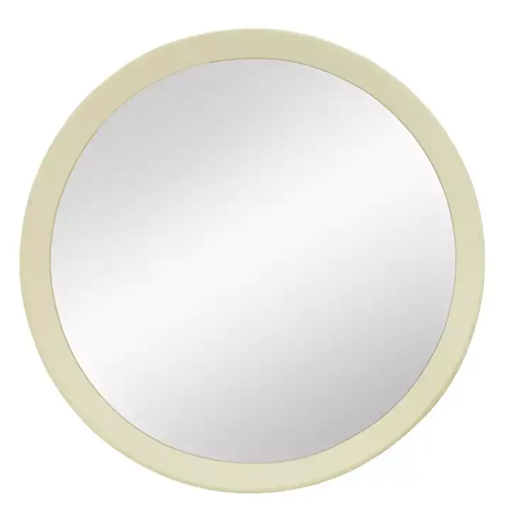 Round Cream Mango Wood Wall Mirror