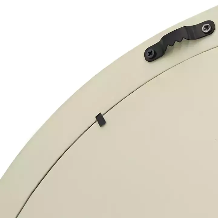 Round Cream Mango Wood Wall Mirror