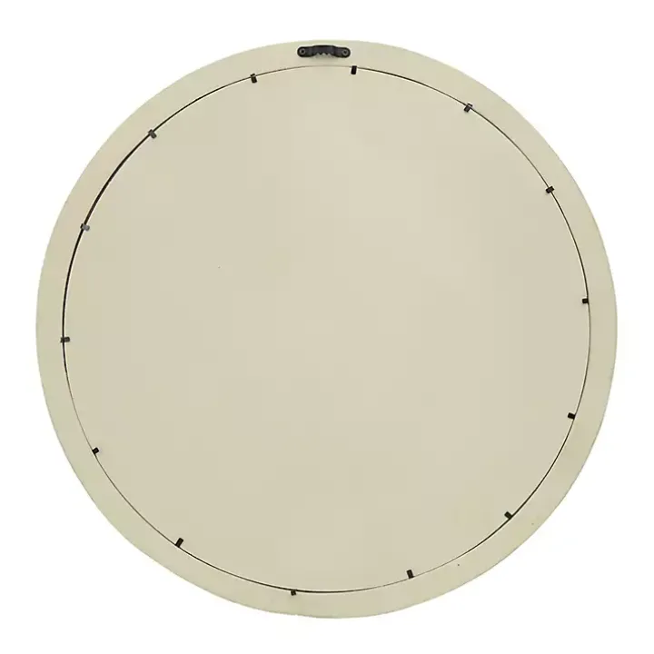 Round Cream Mango Wood Wall Mirror