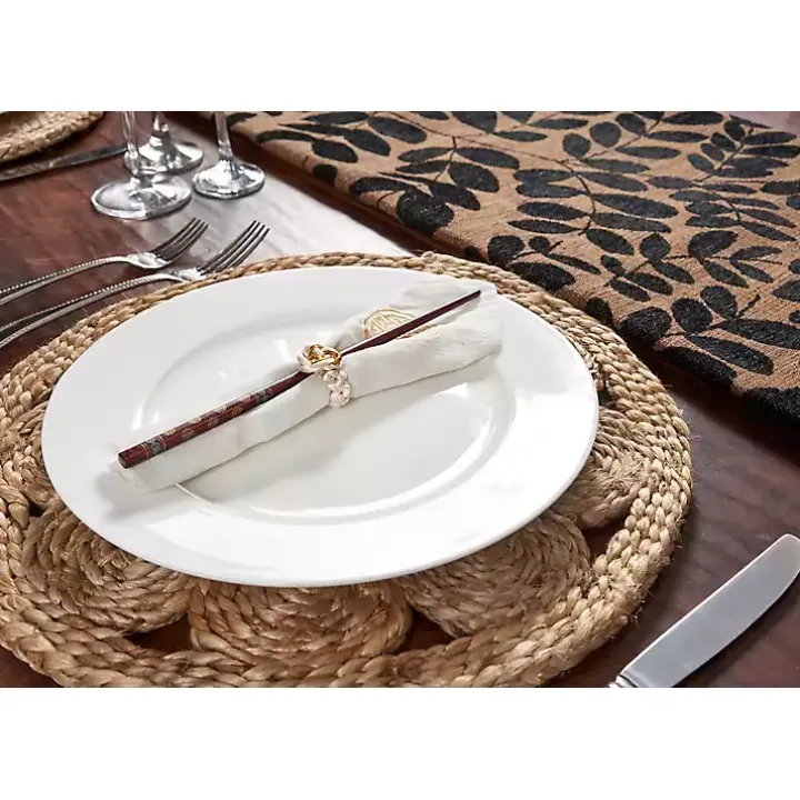 Round Decorative Braided Jute Placemats, Set of 2