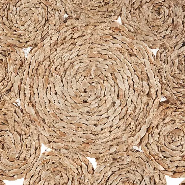 Round Decorative Braided Jute Placemats, Set of 2
