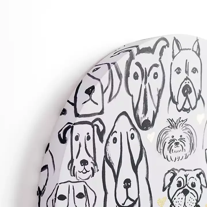 Round Dog Doodle Canvas Art Print