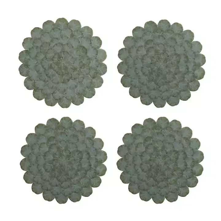 Round Eucalyptus Leaves Placemats, Set of 4