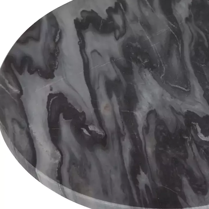 Round Geller Black Marble Accent Table