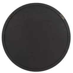 Round Gray Mansell Wood Wall Mirror