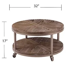 Round Kona Rolling Coffee Table