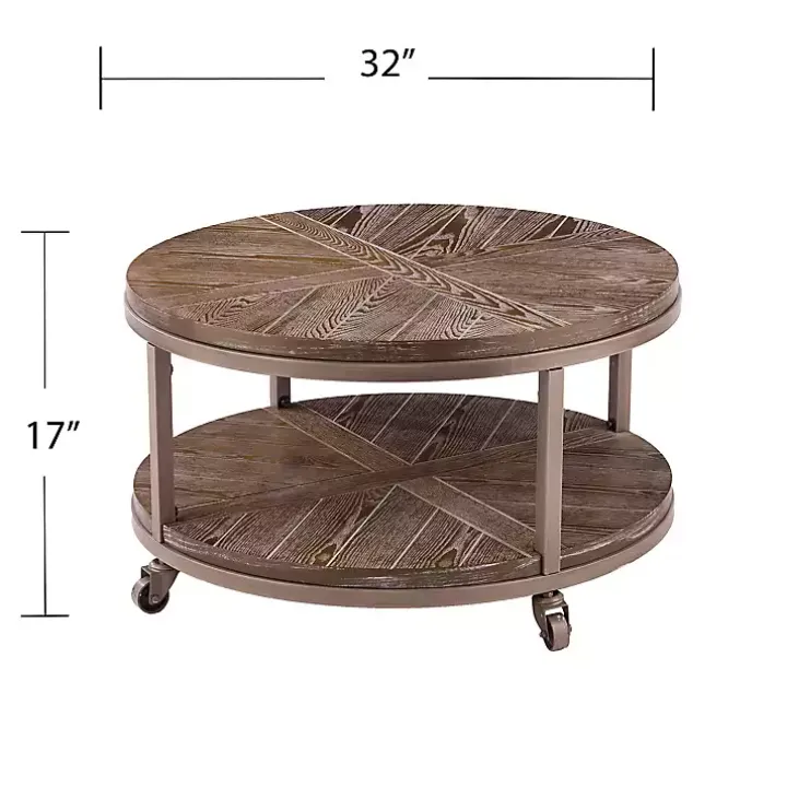 Round Kona Rolling Coffee Table