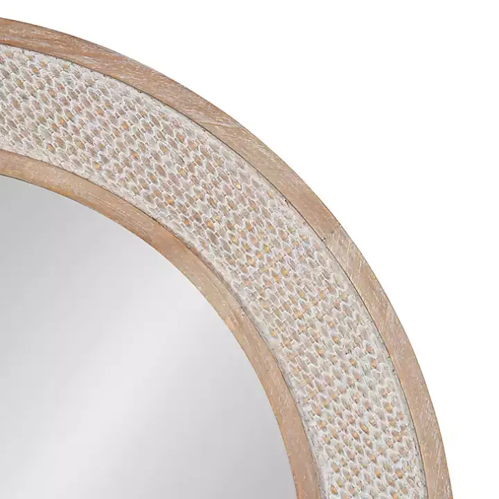 Round Natural Rattan Wall Mirror