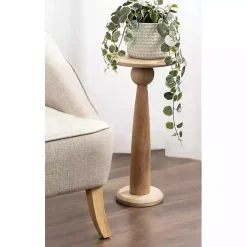 Round Natural Wood Jess Accent Table