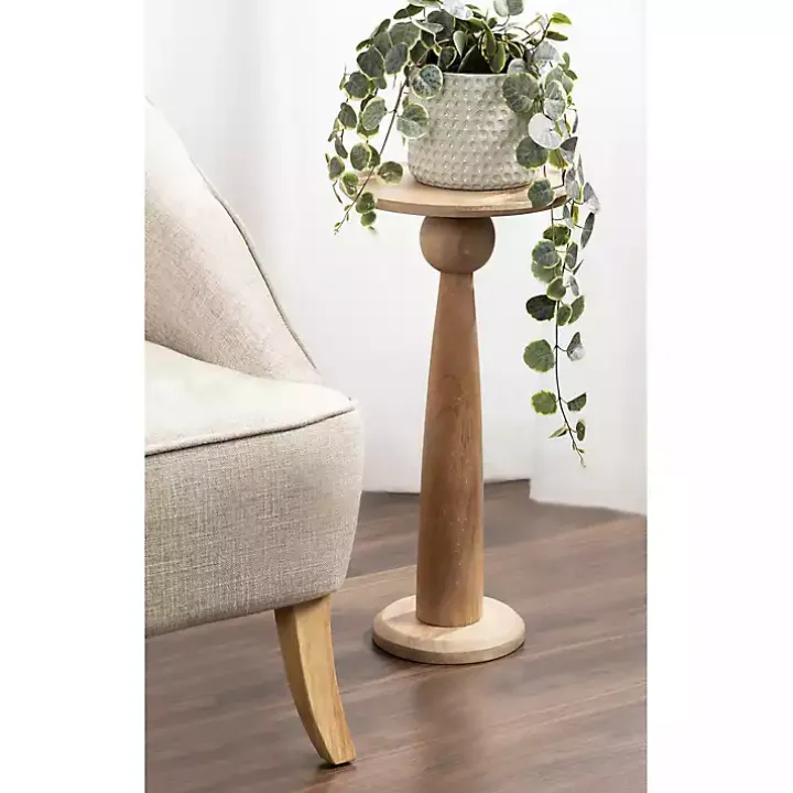 Round Natural Wood Jess Accent Table