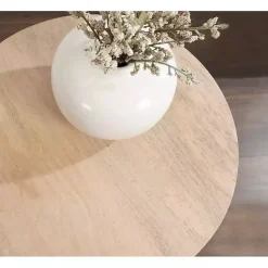 Round Natural Wood Jess Accent Table