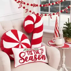Round Peppermint Candy Pillow