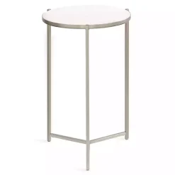 Round Silver Aguilar Accent Table