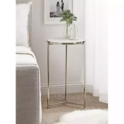 Round Silver Aguilar Accent Table