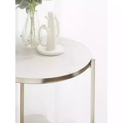 Round Silver Aguilar Accent Table