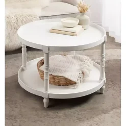 Round White Bellport Coffee Table