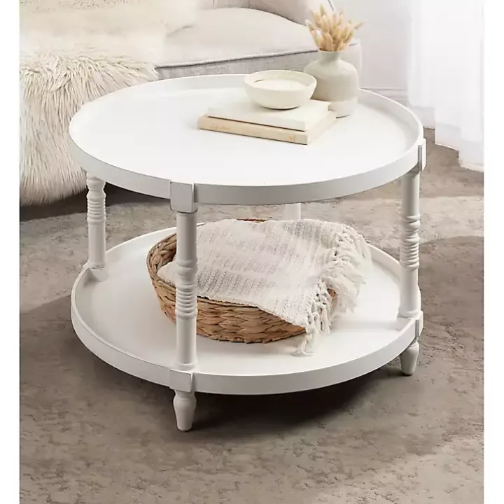 Round White Bellport Coffee Table