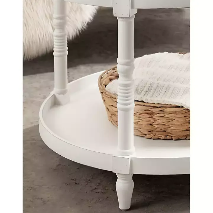 Round White Bellport Coffee Table