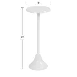 Round White Metal Layla Accent Table