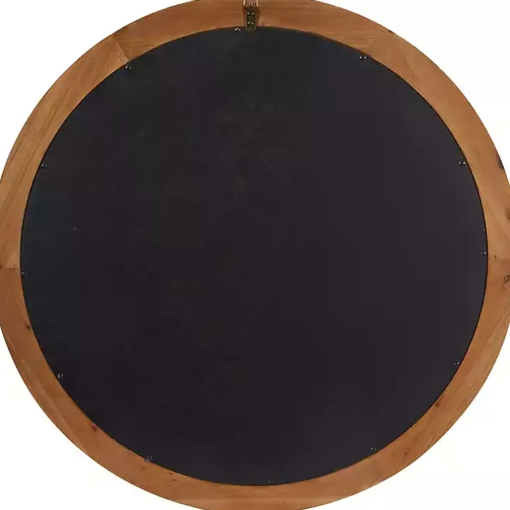 Round Whitewash Beaded Wall Mirror