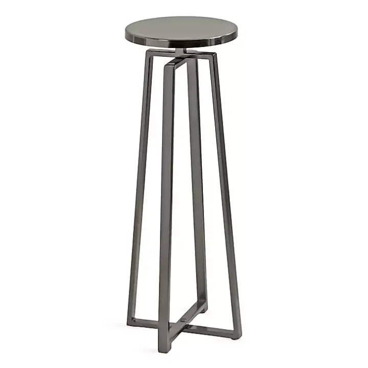 Round Zia Pewter Metal Accent Table