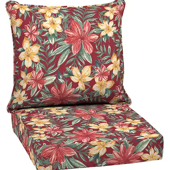 Ruby Tropical 2-pc. Outdoor Deep Seat Cushion