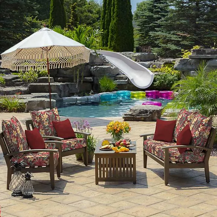 Ruby Tropical 2-pc. Outdoor Deep Seat Cushion