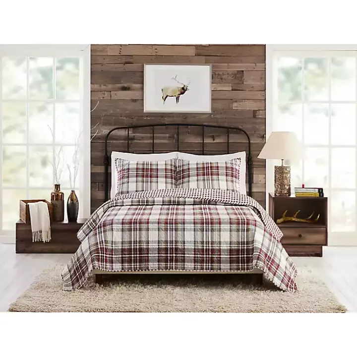 Rust Plaid Camden King 3-pc. Quilt Set