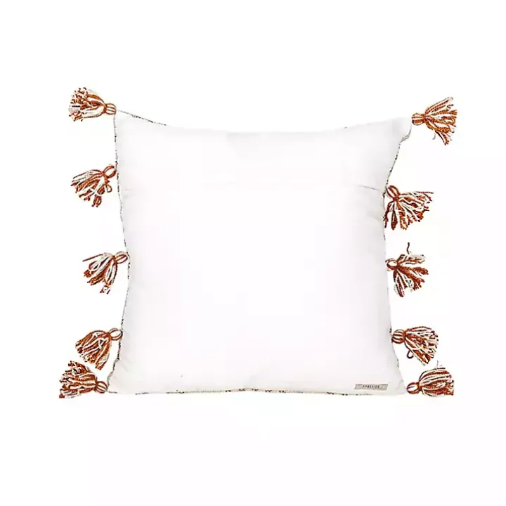Rust Plaid Tassel Indoor/Outdoor Pillow