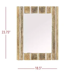 Rustic Driftwood Striped Wall Mirror