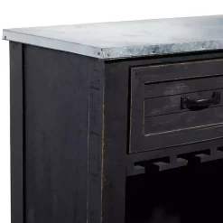 Rustic Galvanized Top Wine Cabinet