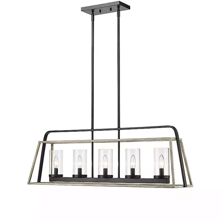 Rustic Gray and Black Open Chandelier