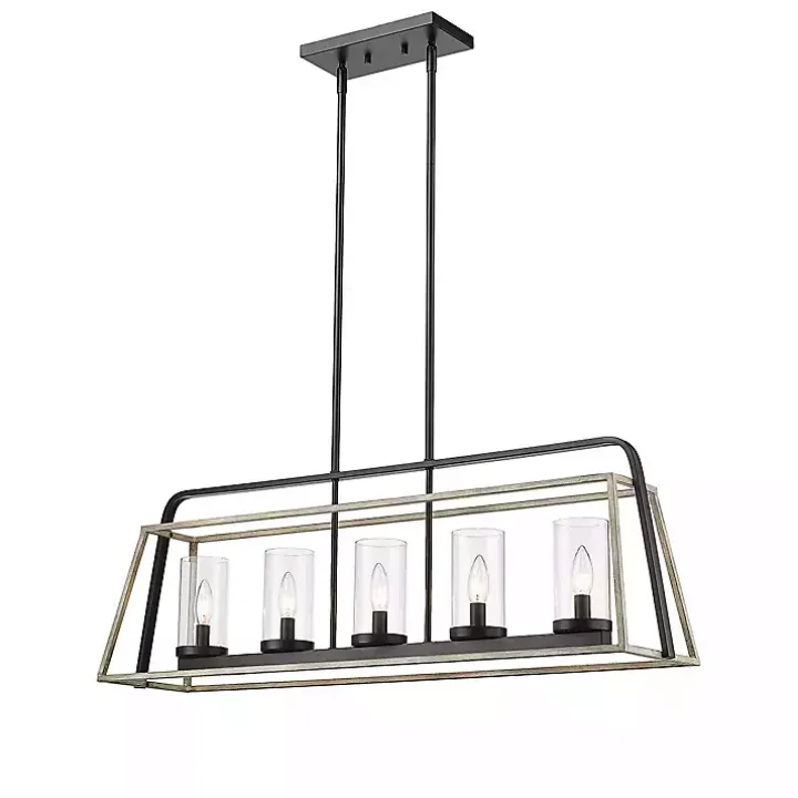 Rustic Gray and Black Open Chandelier