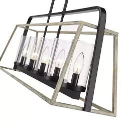 Rustic Gray and Black Open Chandelier