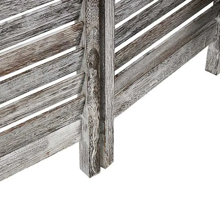 Rustic Gray Shutter Trifold Room Divider