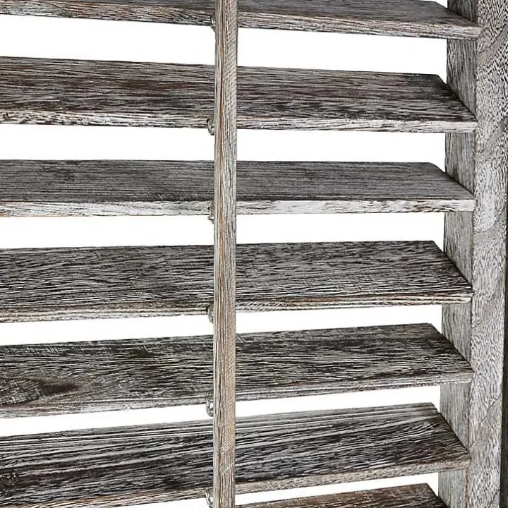 Rustic Gray Shutter Trifold Room Divider