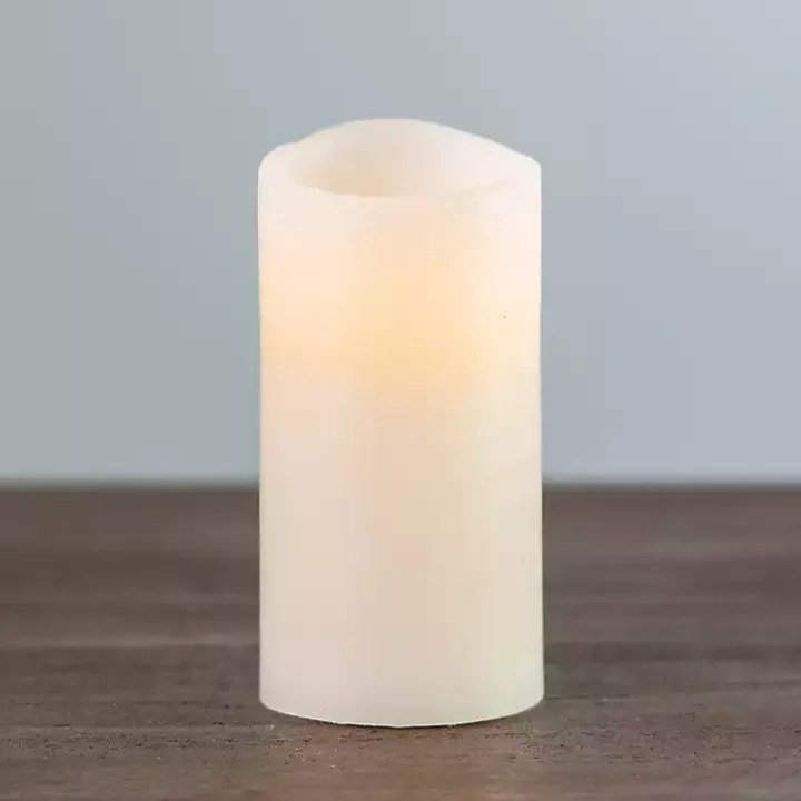 Rustic Ivory LED Pillar Candle, 3x6 in.