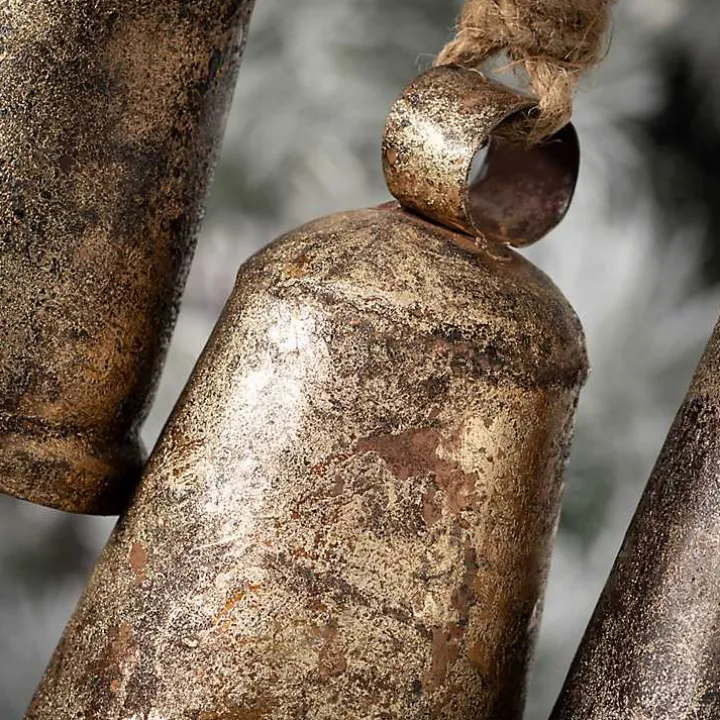 Rustic Metal Bell Ornaments, Set of 3