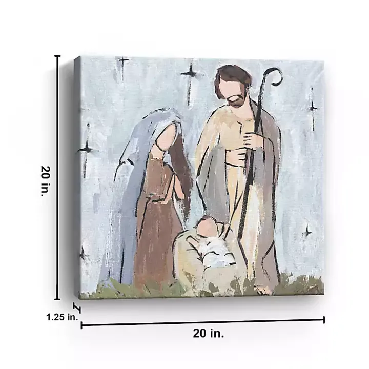 Rustic Nativity Canvas Art Print
