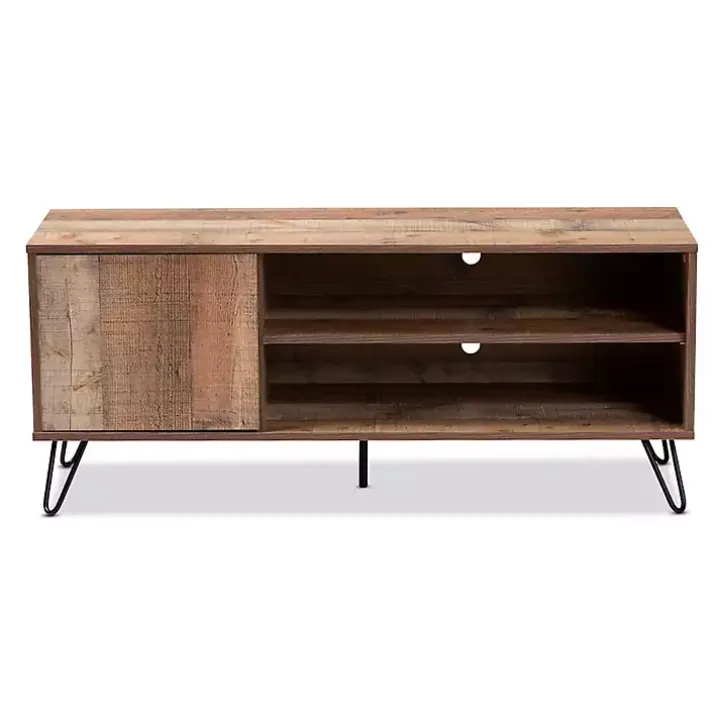 Rustic Oak Wood TV Stand