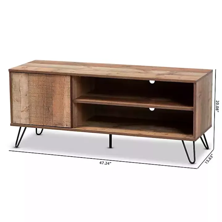Rustic Oak Wood TV Stand