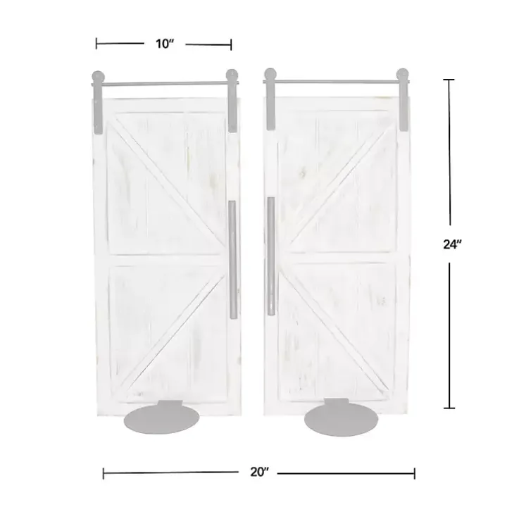 Rustic White Barn Door Sconces, Set of 2