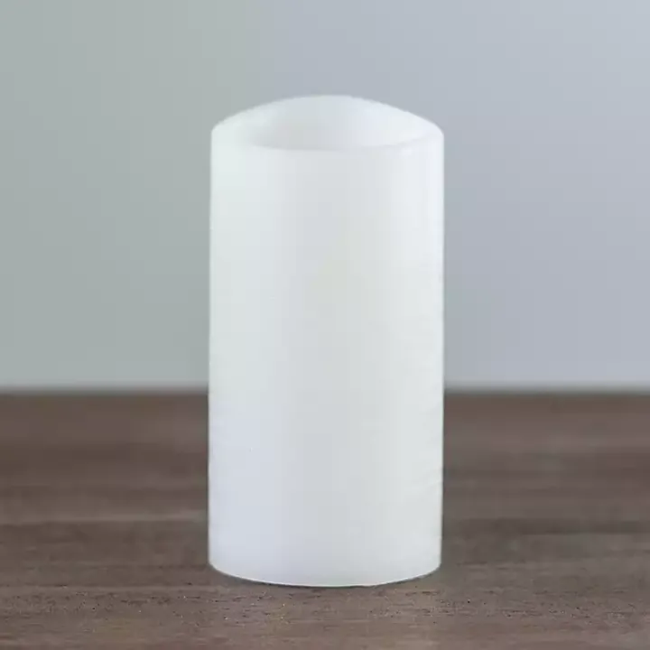 Rustic White LED Pillar Candle, 3x6 in.