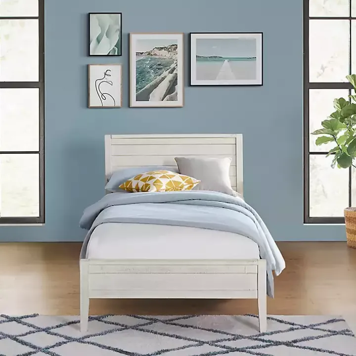 Rustic White Pine Panel Twin Bed Frame