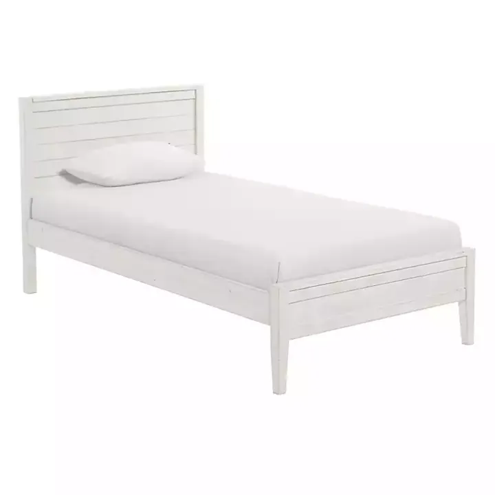 Rustic White Pine Panel Twin Bed Frame
